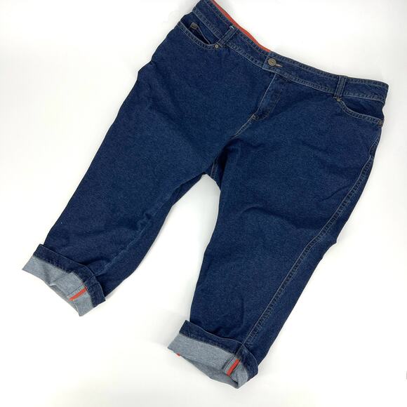 Coldwater Creek Lightweight Cropped Stretch Denim Jeans Cuffed Hem Size W 20 - Picture 8 of 8